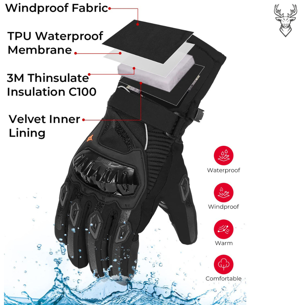 KENIMOTO Thermo Grip's™ - Waterproof Winter Motorcycle Gloves