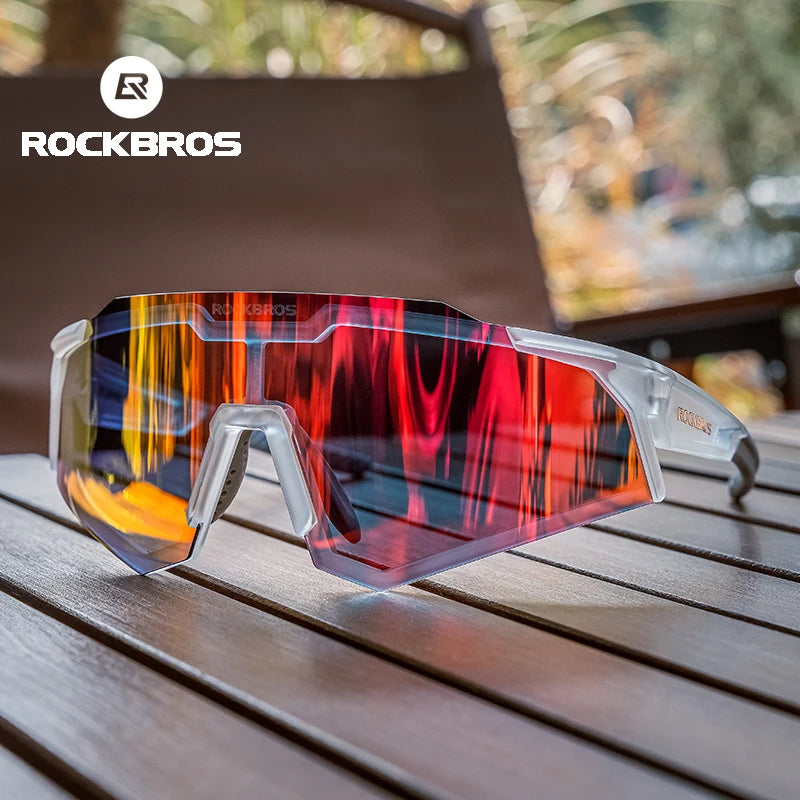 ROCKBROS - Fahrradbrille mit polarisierten, photochromatischen Gläsern und UV400-Schutz