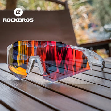 ROCKBROS - Fahrradbrille mit polarisierten, photochromatischen Gläsern und UV400-Schutz