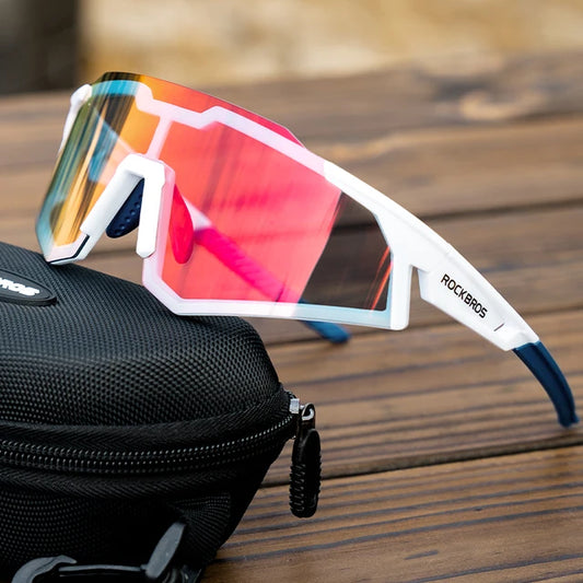 ROCKBROS - Fahrradbrille mit polarisierten, photochromatischen Gläsern und UV400-Schutz