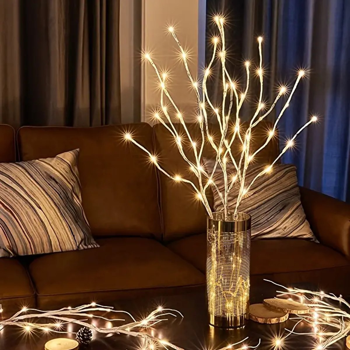 Twinkling Birch Branch Lights™ | Set of 4